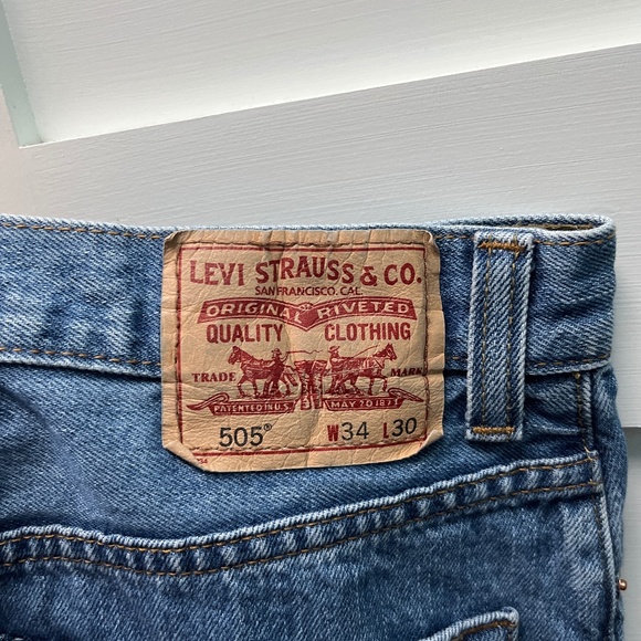Levi’s 505 blue jeans men’s size 34 30 - Picture 3 of 5